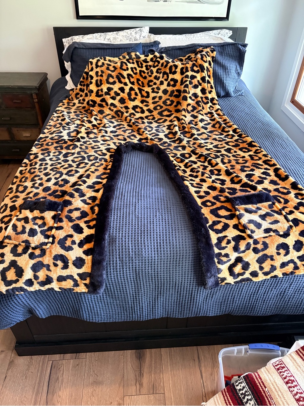 Charter Club Leopard-Print Faux Fur Shawl/Blanket